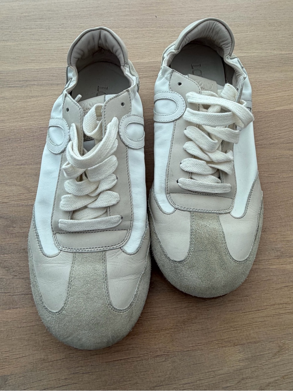 Loewe ballet runner sneakers flats 40 white gray leather suede - Picture 3 of 8